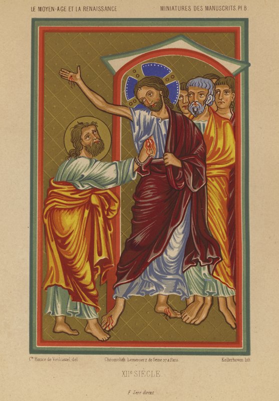 Jezus Christus draagt de wonden van de Kruisiging door French School