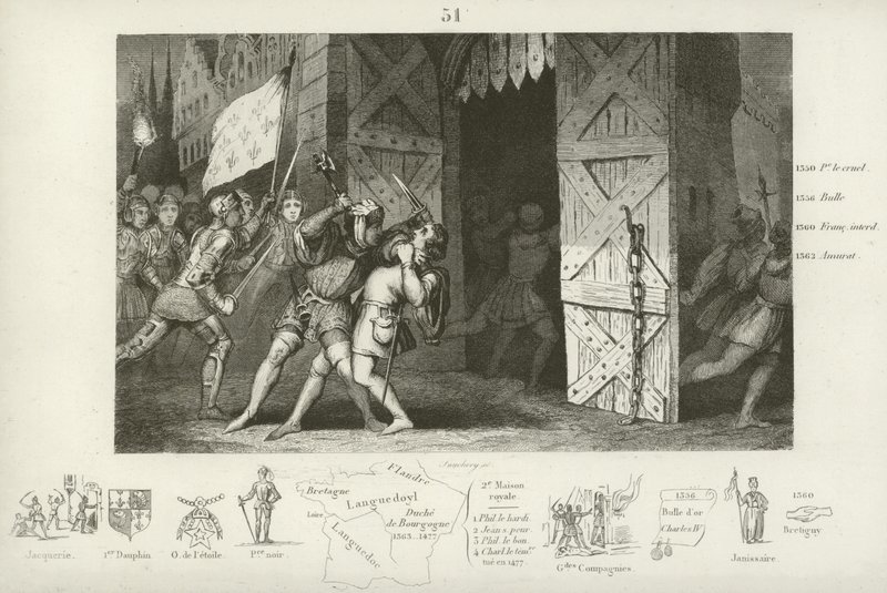 Dood van Etienne Marcel, provoost van de kooplieden van Parijs, door Jean Maillard, Parijs, juli 1358 door French School