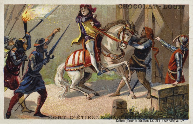 Dood van Etienne Marcel, provoost van de kooplieden van Parijs, door Jean Maillard, Parijs, juli 1358 door French School