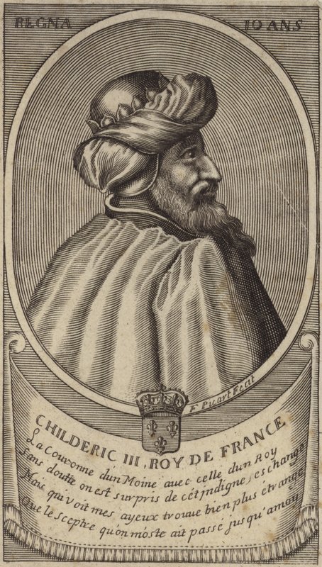 Koning Childerik III van de Franken door French School