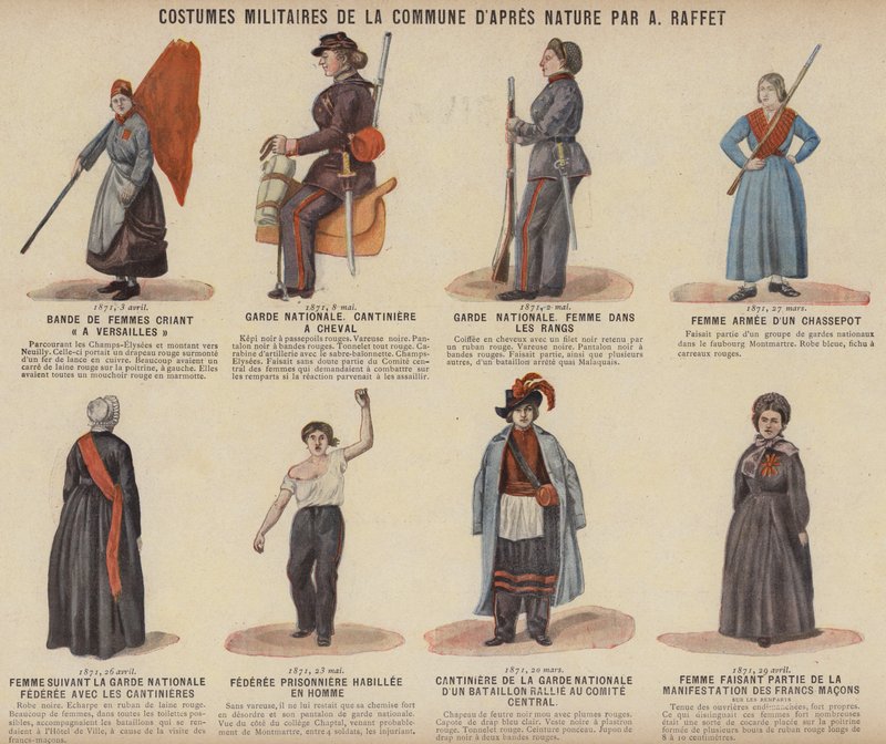 La Commune de Paris, Militaire Kostuums van de Commune door A Raffet door French School