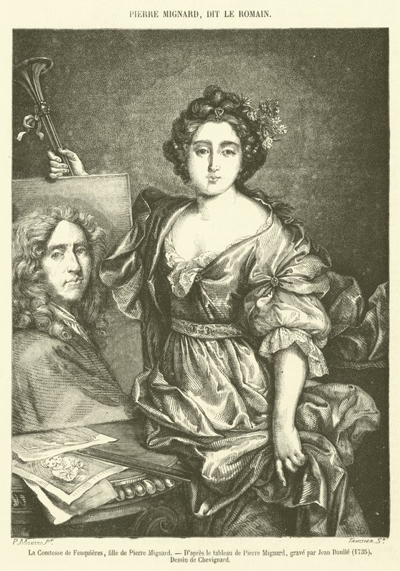 De gravin van Feuquieres, dochter van Pierre Mignard (gravure) door French School