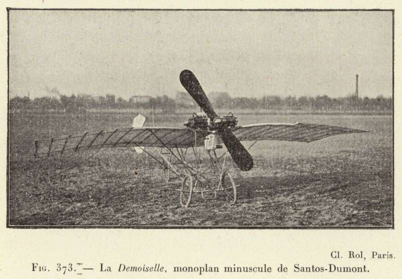 La Demoiselle, monoplan minuscule van Santos-Dumont door French School