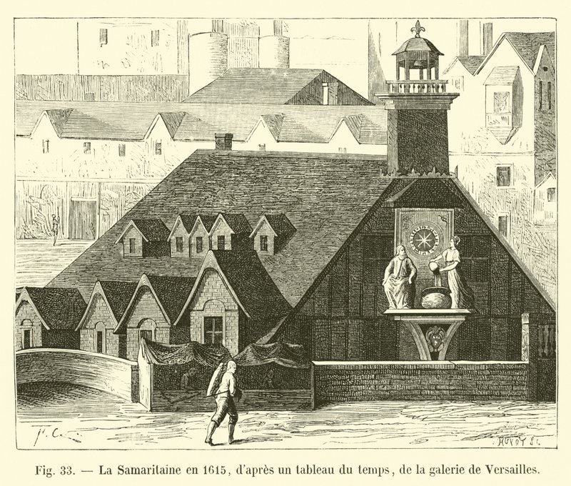 De Samaritaan in 1615, volgens een schilderij uit die tijd, uit de galerij van Versailles door French School