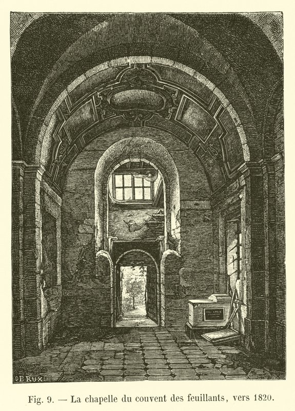 De kapel van het klooster van de Feuillants, rond 1820 door French School