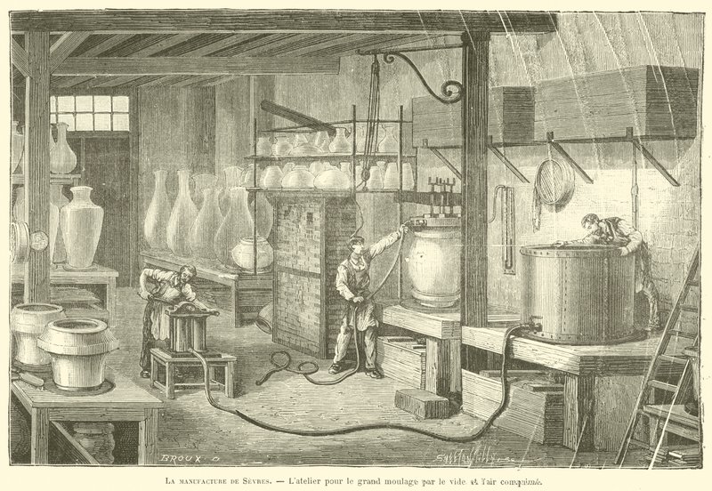 De manufactuur van Sèvres, Het atelier voor groot gieten door vacuüm en perslucht door French School