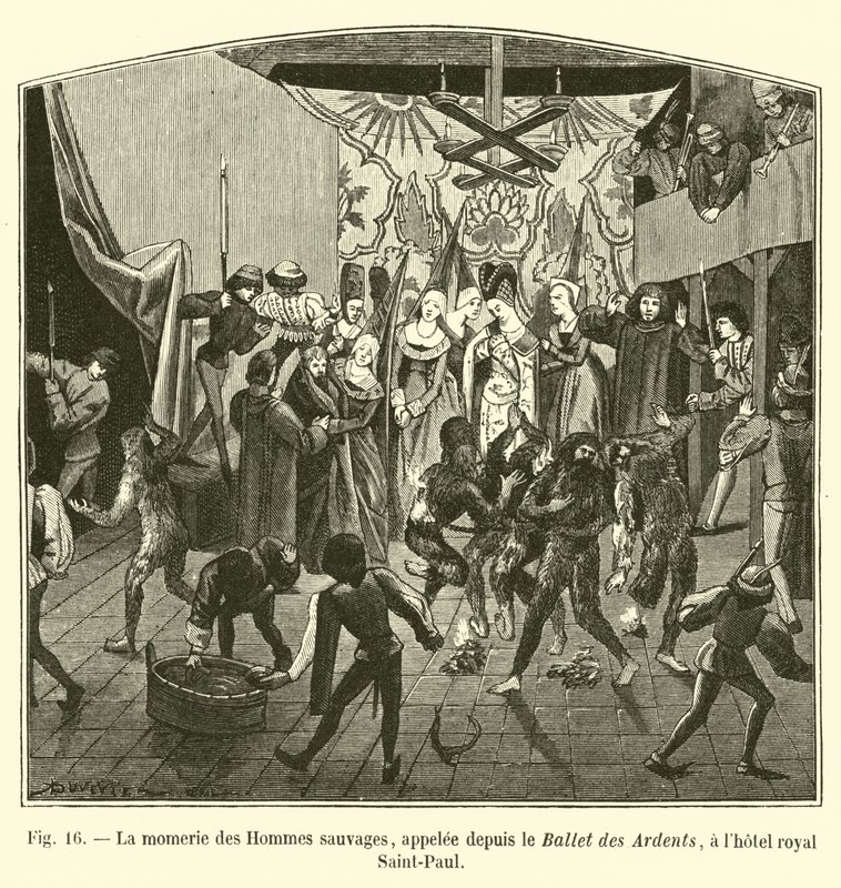 De momerie van de Wilde Mannen, later het Ballet des Ardents genoemd, in het koninklijk hotel Saint-Paul door French School