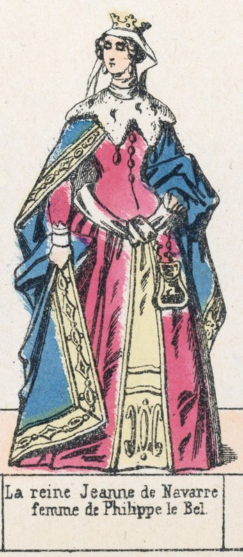 Koningin Jeanne van Navarra, vrouw van Filips de Schone door French School