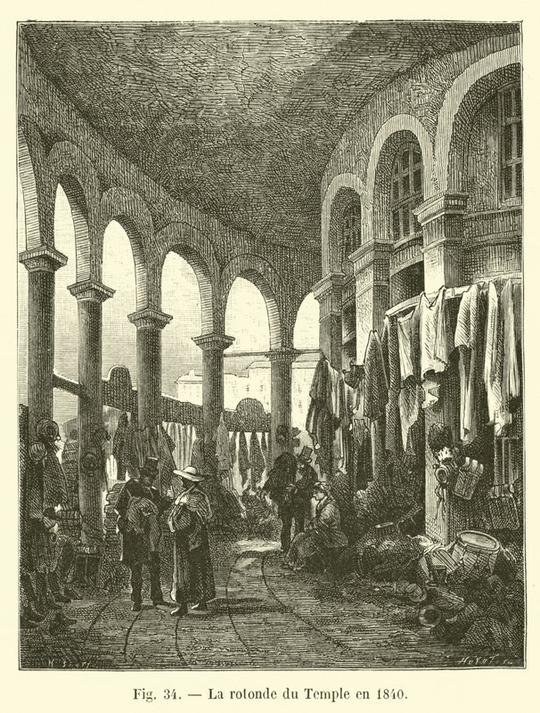De rotonde van de Tempel in 1840 door French School