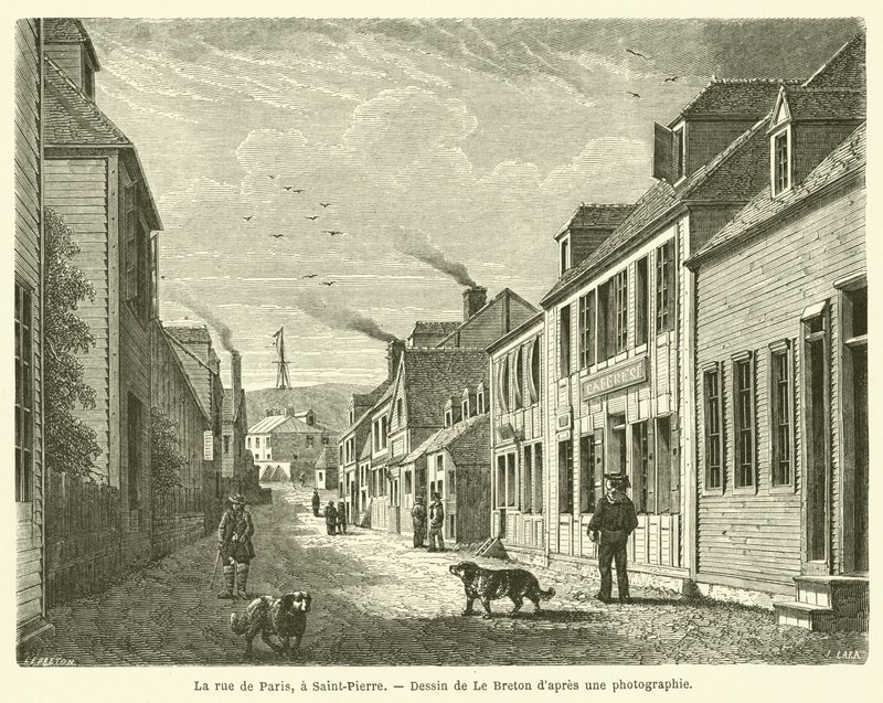 De straat van Parijs, in Saint-Pierre door French School