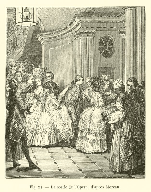 Uitgang van de opera, naar Moreau door French School