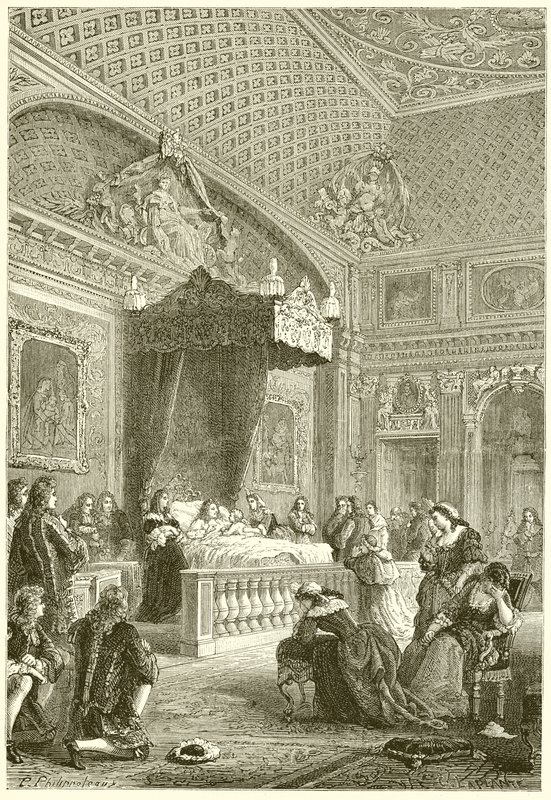 Laatste momenten van koning Lodewijk XIV door French School