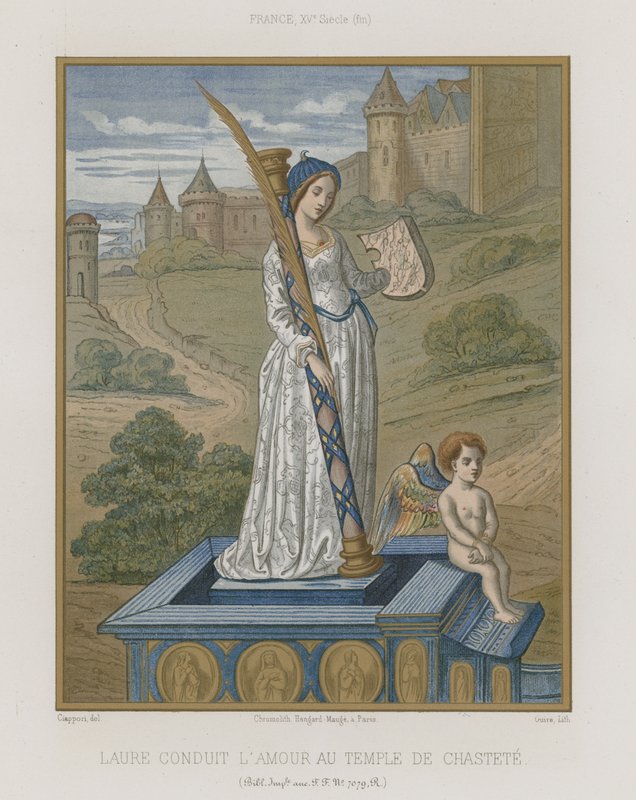 Laura bij de Tempel van Kuisheid door French School