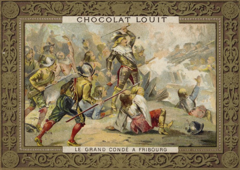 Le Grand Condé bij de Slag bij Freiburg, 1644 door French School