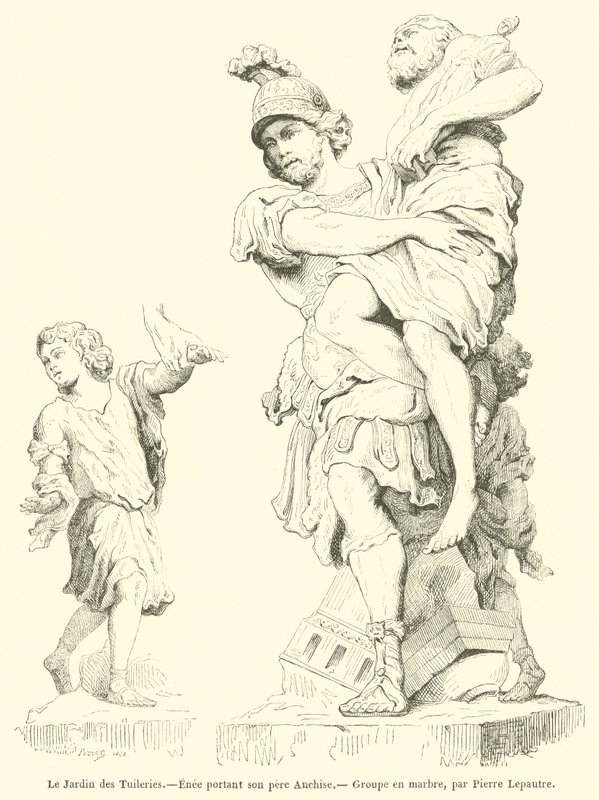 De Tuinen van de Tuilerieën, Aeneas draagt zijn vader Anchises door French School