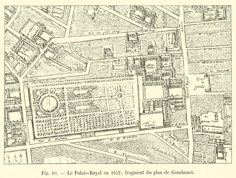 Het Palais-Royal in 1652 (fragment) door French School