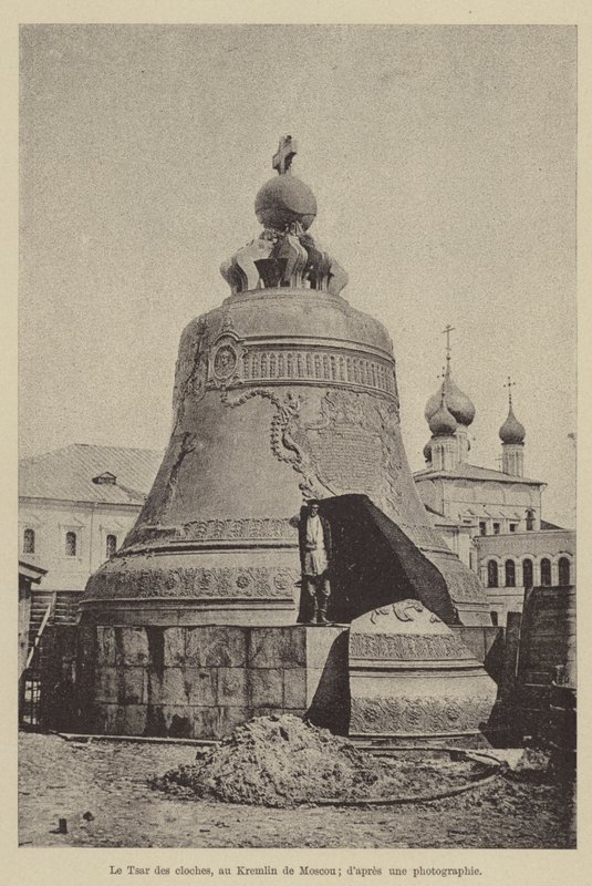 De Tsaar van de klokken, in het Kremlin van Moskou door French School