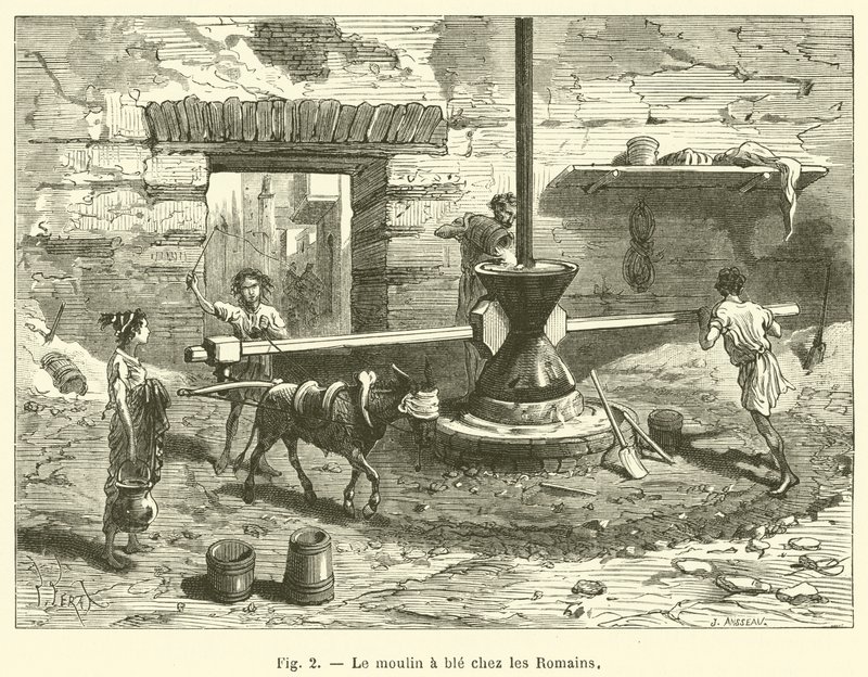 De graanmolen bij de Romeinen door French School