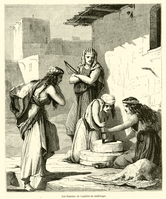 De vrouwen van Chaldea in slavernij door French School