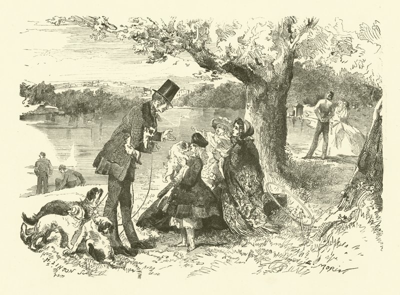 Leven in Engeland: hondenverkoper in Hyde Park door French School