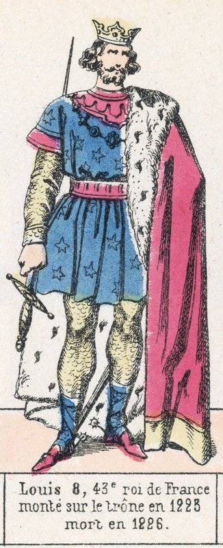Lodewijk VIII, 43e koning van Frankrijk, besteeg de troon in 1223, stierf in 1226 door French School