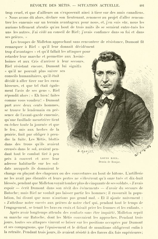 Louis Riel, Canadese politicus en leider van de Métis-bevolking van de Canadese prairies door French School