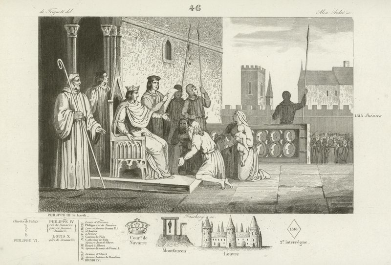 Lodewijk X van Frankrijk emancipeert de lijfeigenen, 1315 door French School