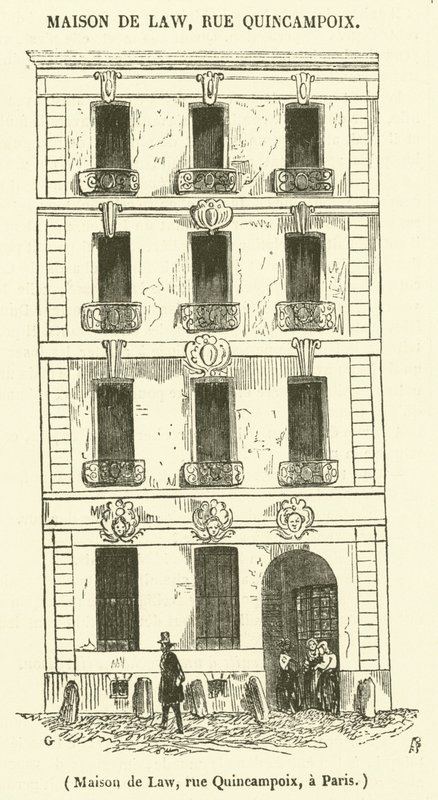 Huis van Law, rue Quincampoix, in Parijs door French School