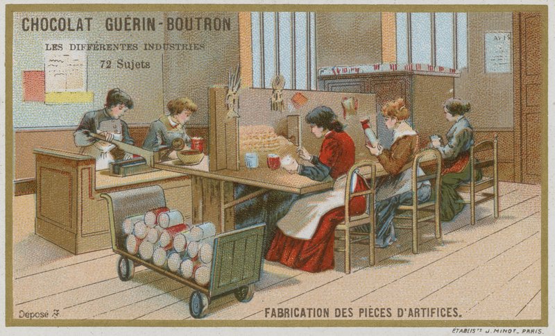 Fabricage van vuurwerkonderdelen door French School