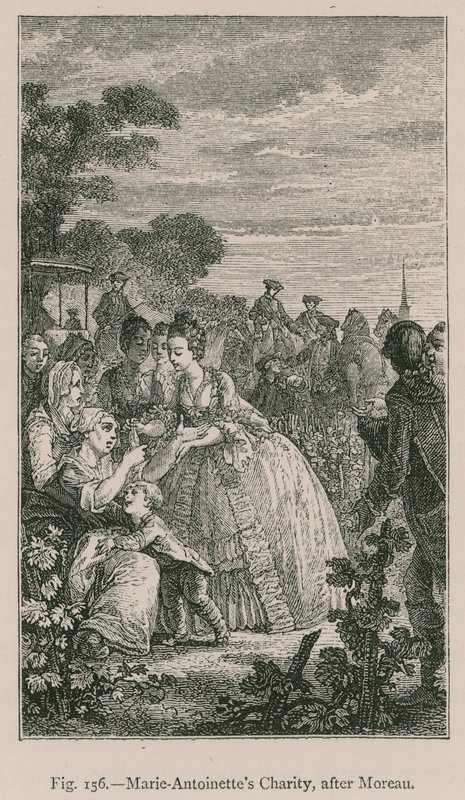 Liefdadigheid van Marie-Antoinette (naar Moreau) door French School