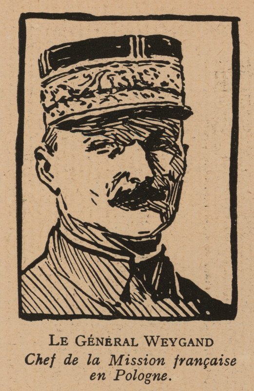 Maxime Weygand, Frans generaal en lid van de Interallieerde Missie ter ondersteuning van de Tweede Poolse Republiek tijdens de Pools-Sovjetoorlog in 1920 (litho) door French School