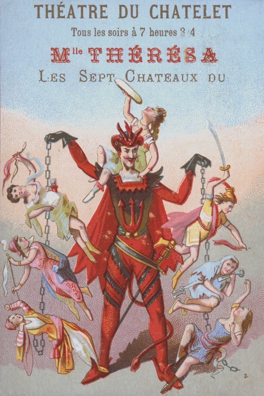 Mephistopheles die mannen en vrouwen aan kettingen bungelt door French School