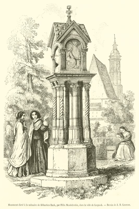 Monument opgericht ter nagedachtenis van Sebastian Bach door French School