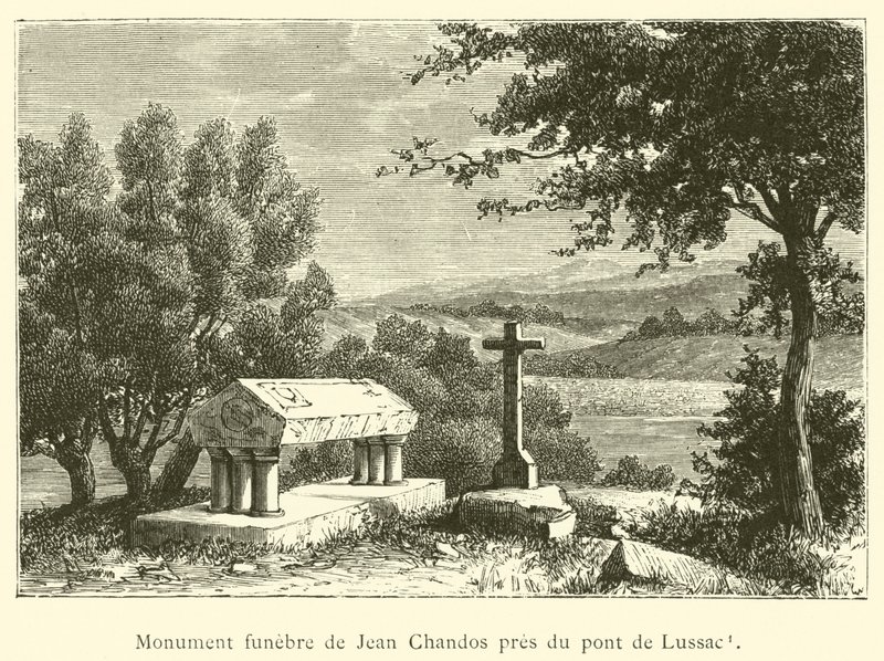 Monument funebre de Jean Chandos pres du pont de Lussac door French School