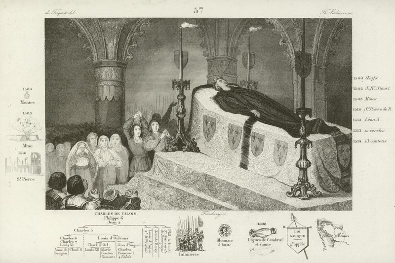 Rouw om de dood van Lodewijk XII van Frankrijk, 1515 door French School