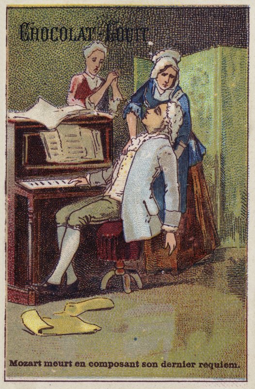 Mozart sterft terwijl hij zijn laatste requiem componeert door French School