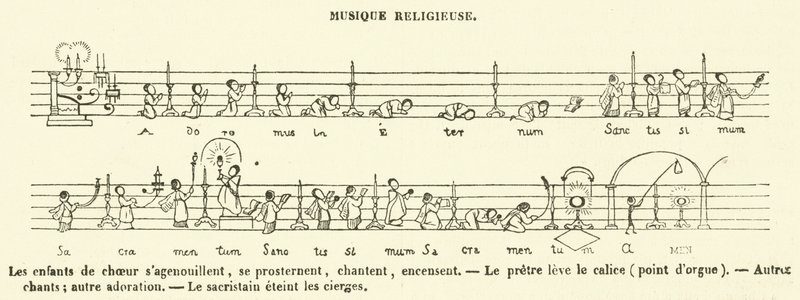 Religieuze muziek (gravure) door French School