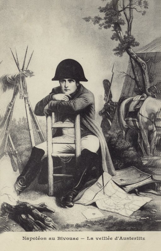 Napoleon bij het Bivak door French School