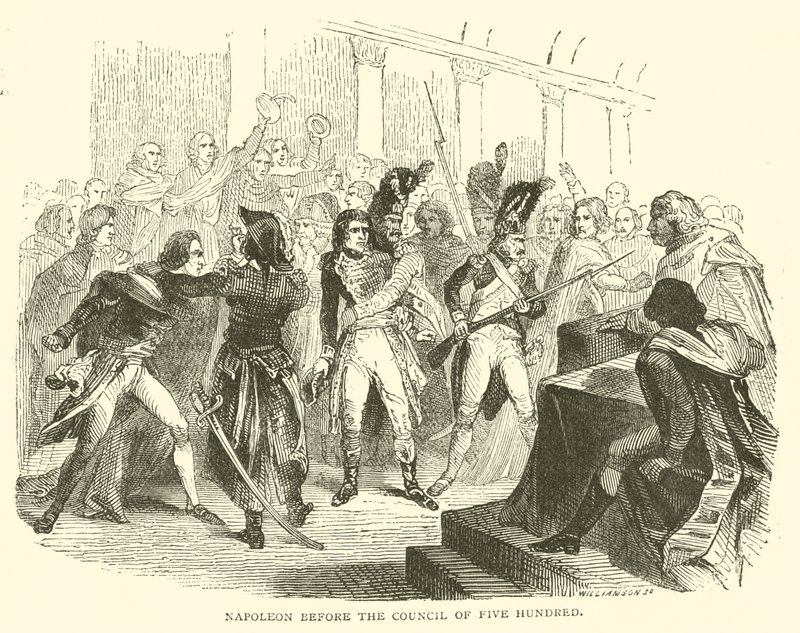 Napoleon voor de raad van vijfhonderd door French School