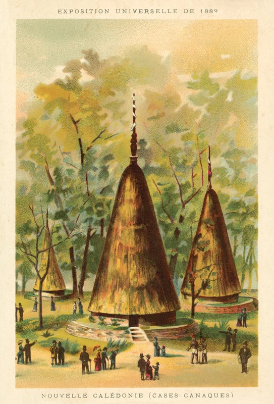 Nieuw-Caledonië (Kanak-hutten), Exposition Universelle 1889, Parijs door French School