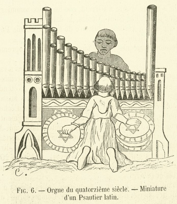 Orgue du quatorzieme siecle, Miniature d