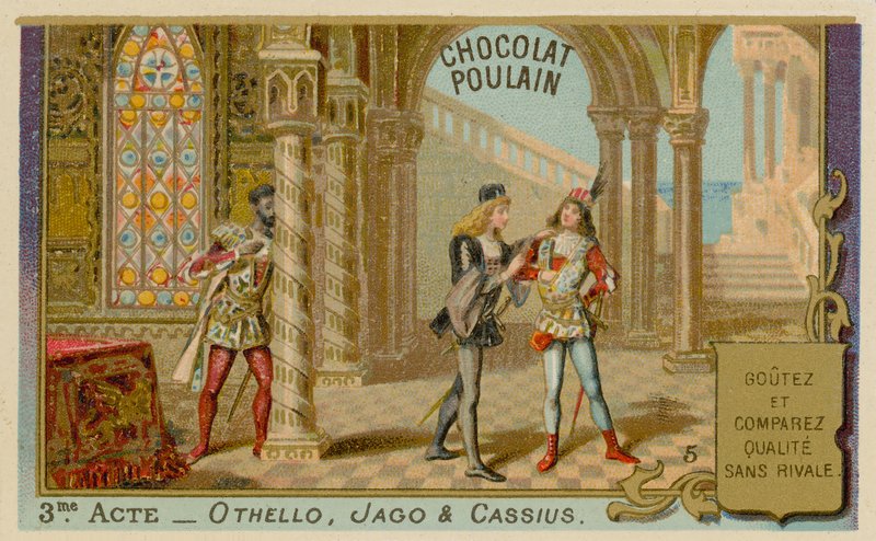 Othello, Chocolat Poulain handelskaart door French School