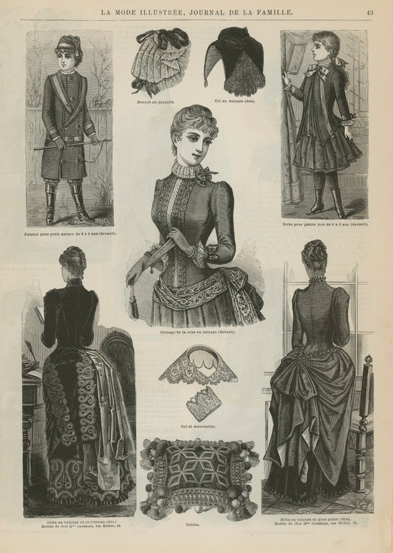 Pagina uit La Mode Illustrée, 1885 door French School