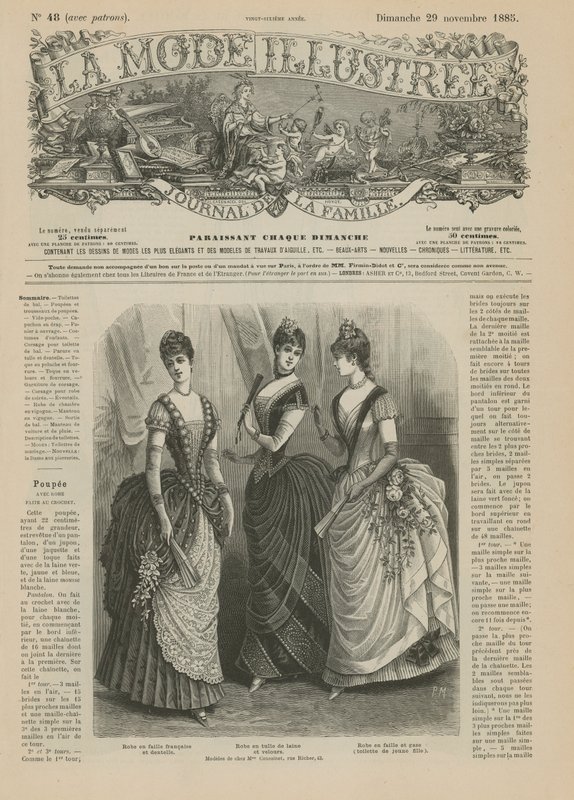 Pagina uit La Mode Illustrée, 1885 door French School