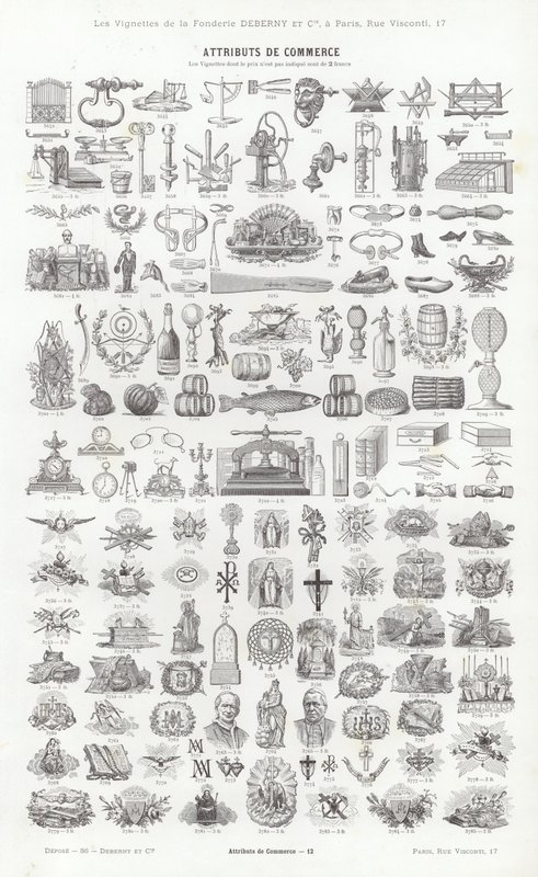 Pagina uit Vignettes Typographiques door French School