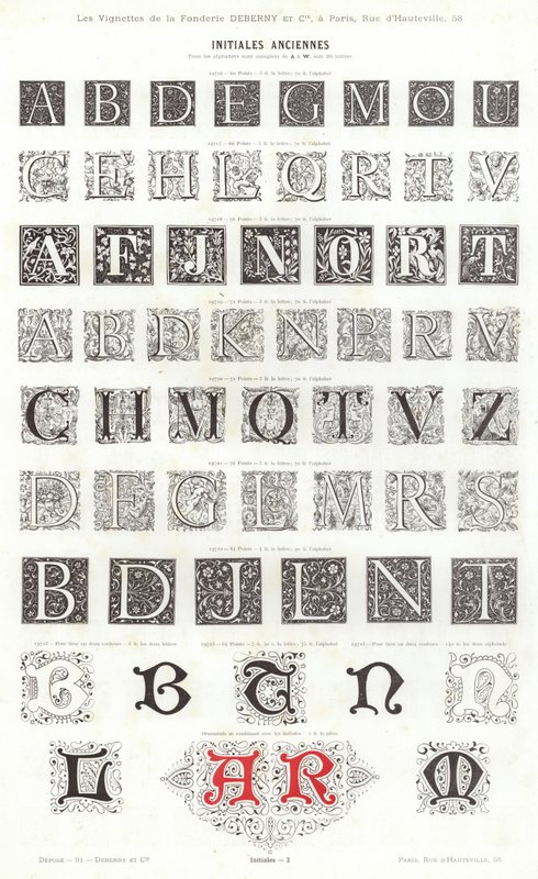 Pagina uit Vignettes Typographiques door French School