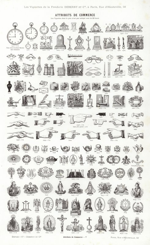 Pagina uit Vignettes Typographiques door French School