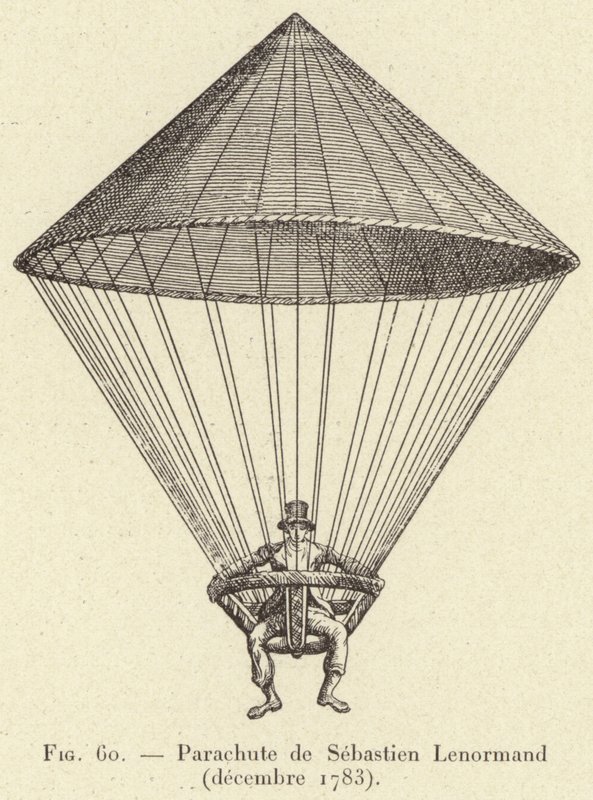 Parachute de Sebastien Lenormand (decembre 1783) door French School