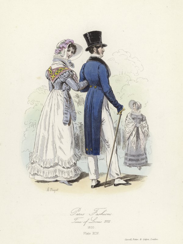 Parijse mode, tijd van Lodewijk XVIII door French School