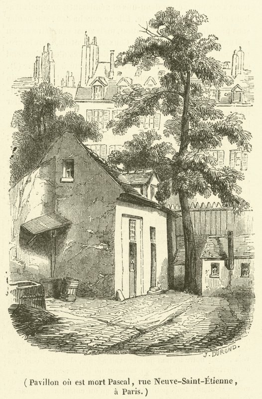 Paviljoen waar Pascal stierf, rue Neuve-Saint-Etienne, in Parijs door French School